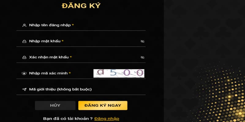 Giao diện đăng ký tài khoản bắn cá dễ sử dụng và thân thiện với người dùng