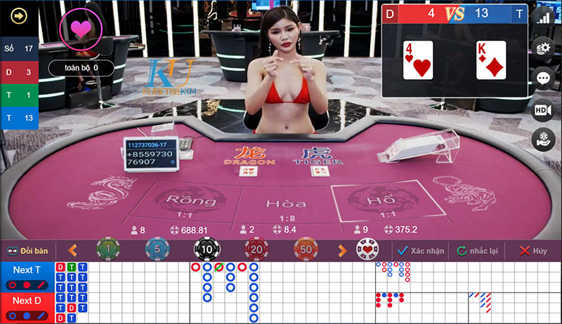 Bàn cược game rồng hổ